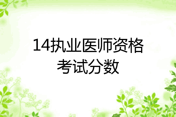 14执业医师资格考试分数