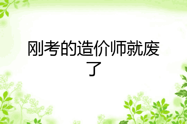 刚考的造价师就废了