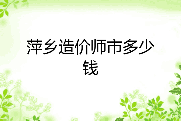 萍乡造价师市多少钱