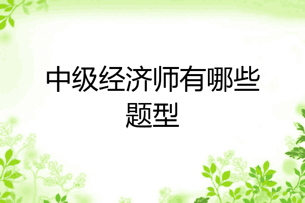 中级经济师有哪些题型