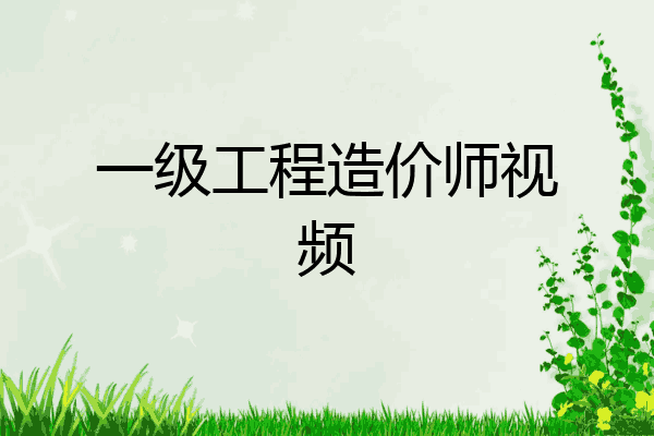 一级工程造价师视频