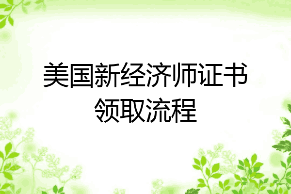 美国新经济师证书领取流程