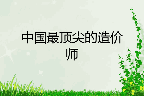 中国最顶尖的造价师