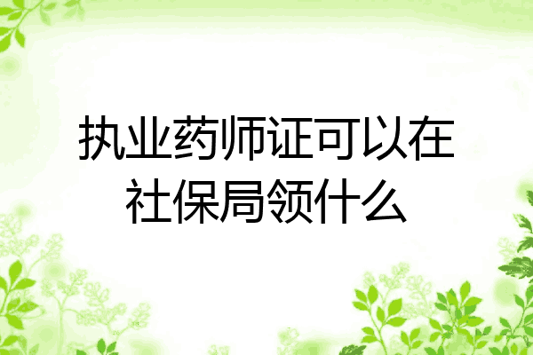 执业药师证可以在社保局领什么