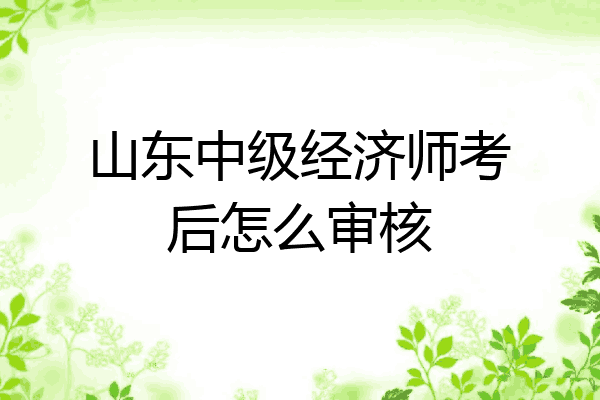 山东中级经济师考后怎么审核