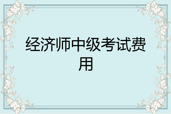 经济师中级考试费用