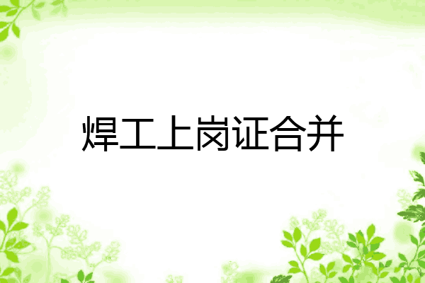 焊工上岗证合并
