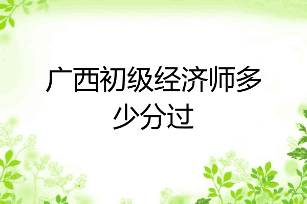 广西初级经济师多少分过