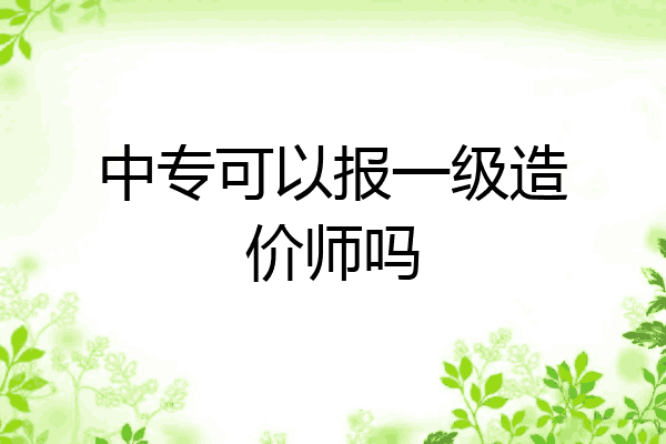 中专可以报一级造价师吗