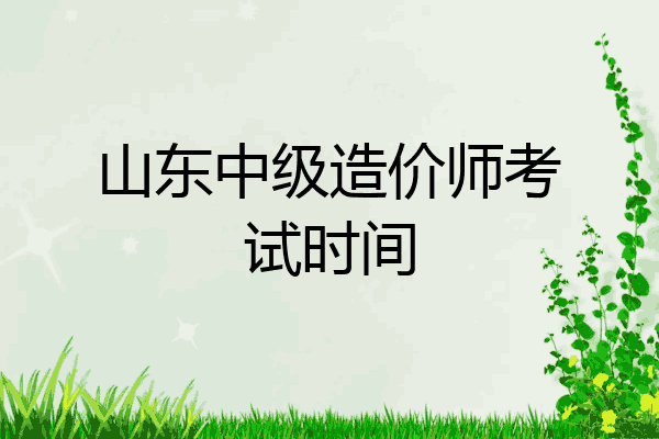 山东中级造价师考试时间