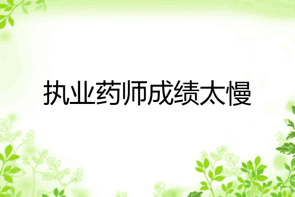 执业药师成绩太慢