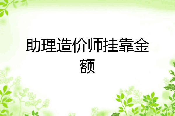 助理造价师挂靠金额