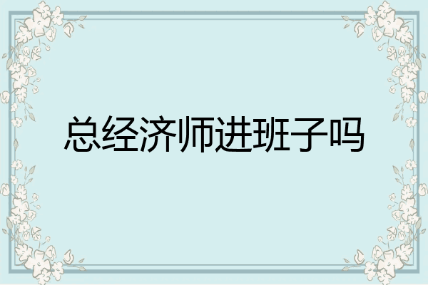总经济师进班子吗