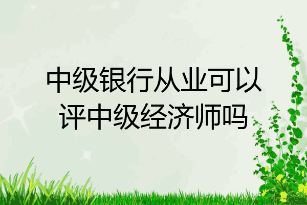 中级银行从业可以评中级经济师吗