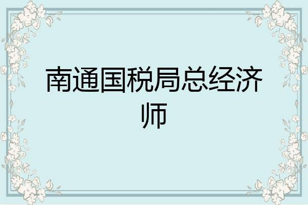 南通国税局总经济师