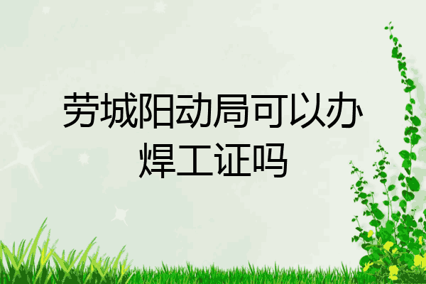 劳城阳动局可以办焊工证吗