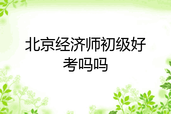 北京经济师初级好考吗吗