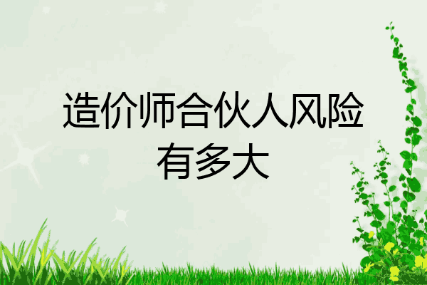 造价师合伙人风险有多大