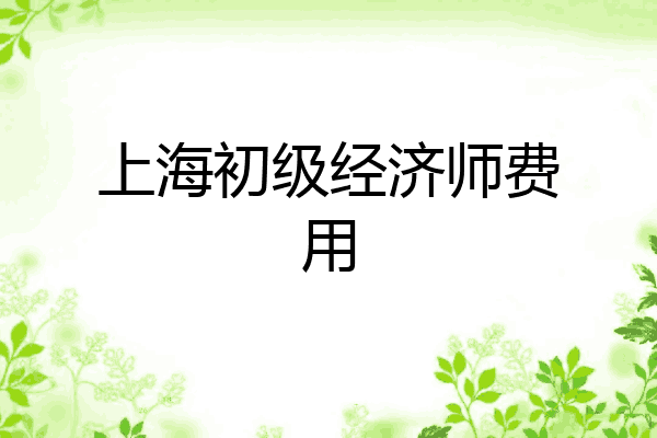 上海初级经济师费用