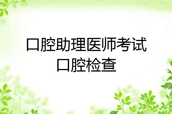 口腔助理医师考试口腔检查