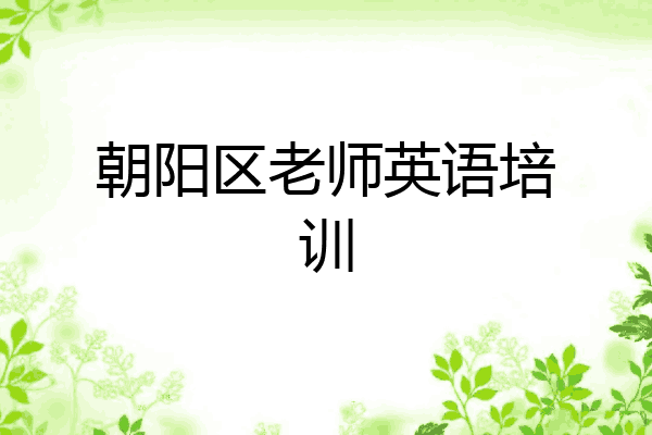 朝阳区老师英语培训