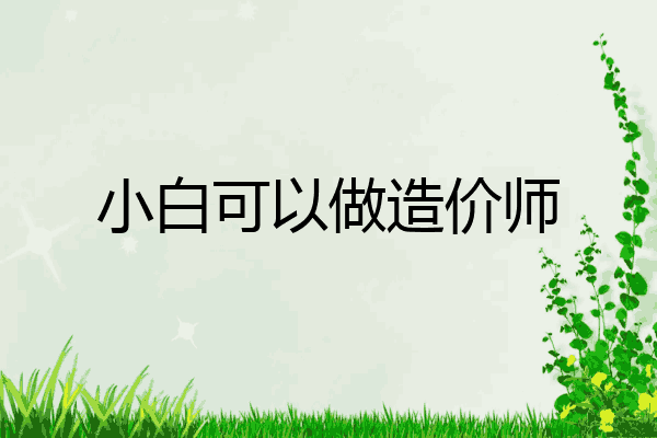 小白可以做造价师