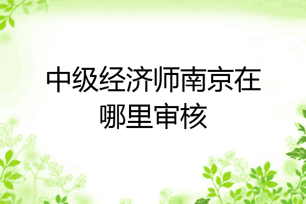 中级经济师南京在哪里审核