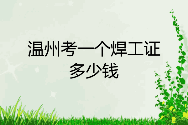 温州考一个焊工证多少钱