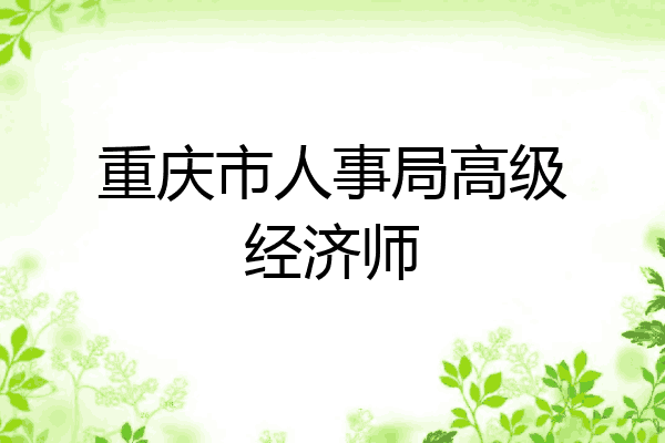 重庆市人事局高级经济师