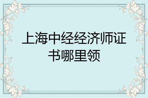 上海中经经济师证书哪里领