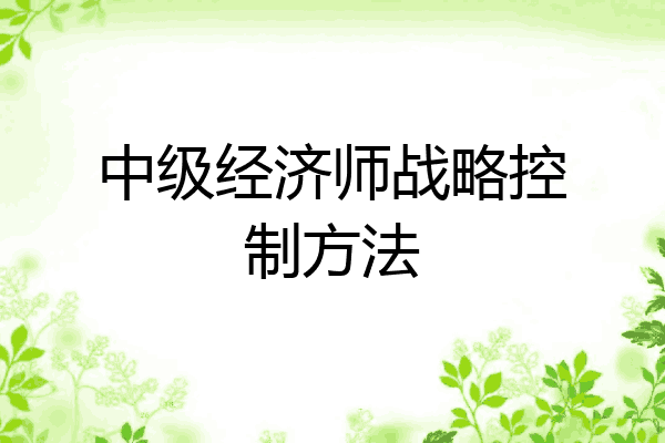 中级经济师战略控制方法