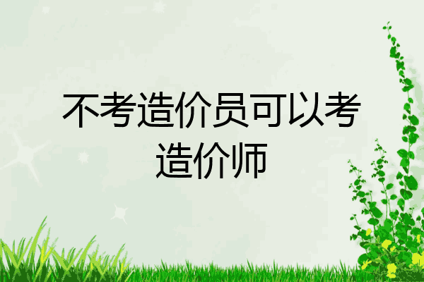 不考造价员可以考造价师