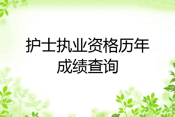 护士执业资格历年成绩查询