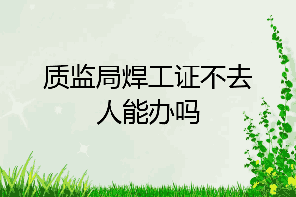 质监局焊工证不去人能办吗