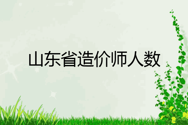 山东省造价师人数
