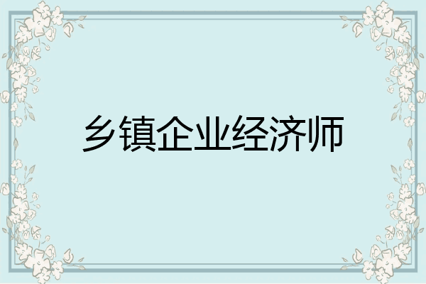 乡镇企业经济师