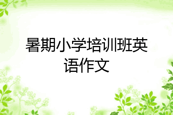 暑期小学培训班英语作文