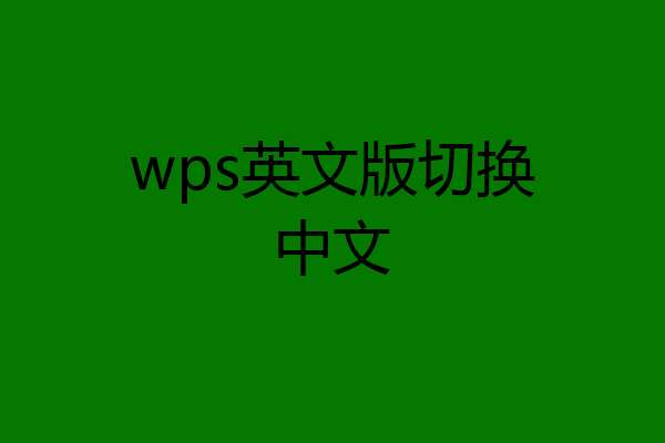 wps英文版切换中文