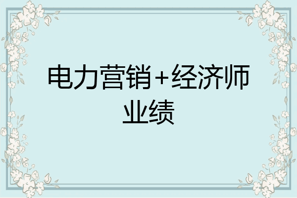 电力营销+经济师业绩