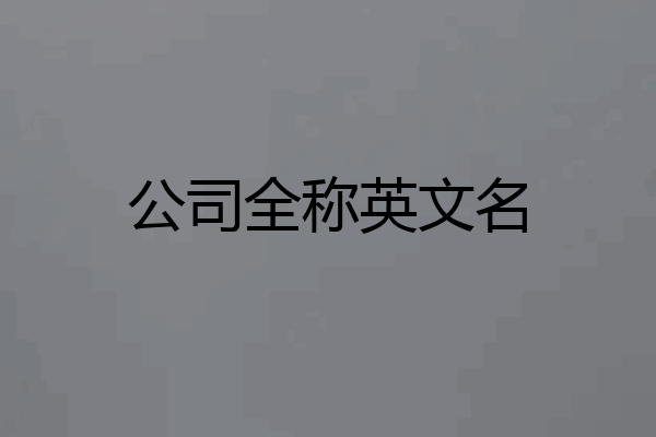 公司全称英文名