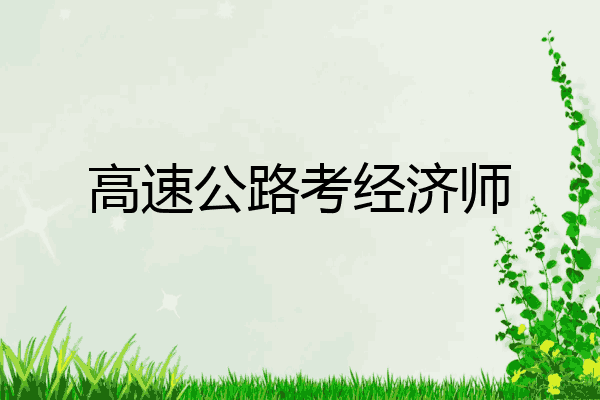 高速公路考经济师