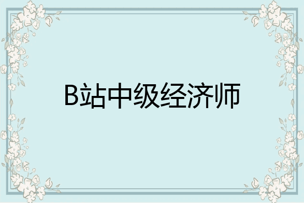 B站中级经济师