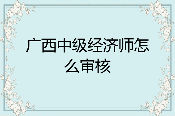 广西中级经济师怎么审核