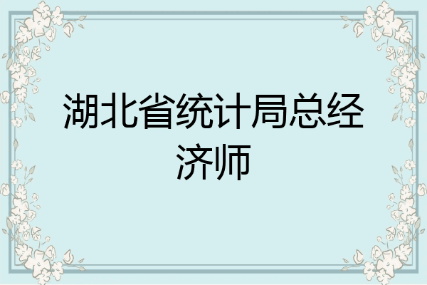湖北省统计局总经济师
