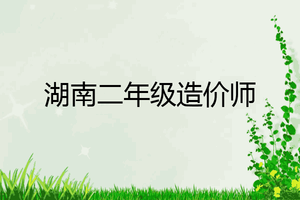 湖南二年级造价师