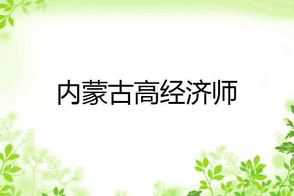 内蒙古高经济师