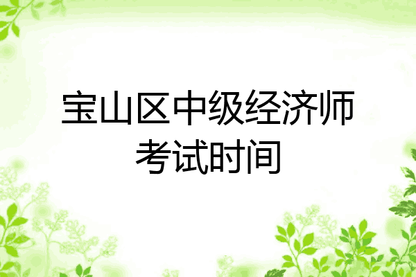 宝山区中级经济师考试时间