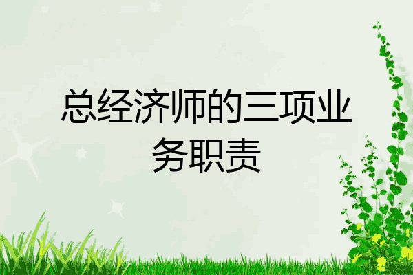 总经济师的三项业务职责
