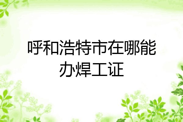 呼和浩特市在哪能办焊工证
