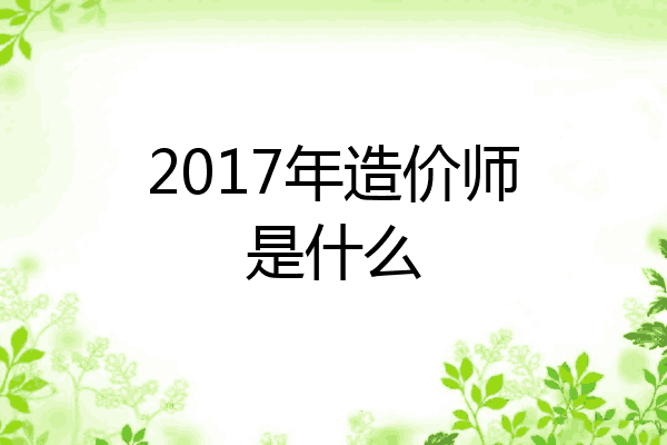 2017年造价师是什么